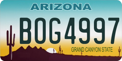 AZ license plate BOG4997