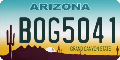 AZ license plate BOG5041
