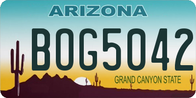 AZ license plate BOG5042