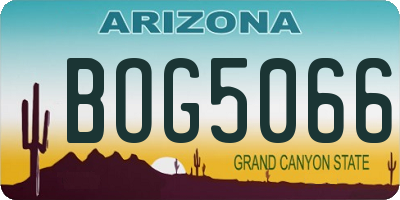 AZ license plate BOG5066