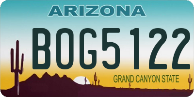 AZ license plate BOG5122