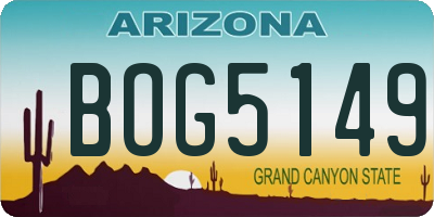 AZ license plate BOG5149