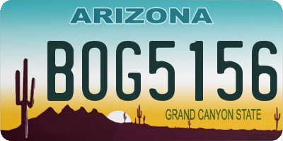 AZ license plate BOG5156