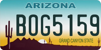 AZ license plate BOG5159