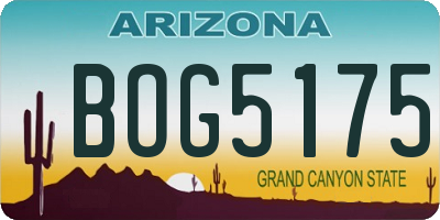 AZ license plate BOG5175