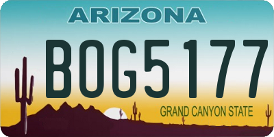 AZ license plate BOG5177