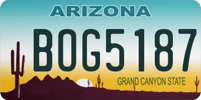 AZ license plate BOG5187
