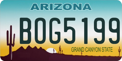 AZ license plate BOG5199