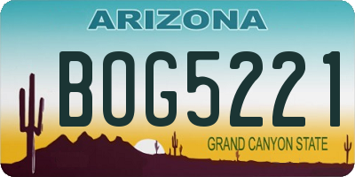 AZ license plate BOG5221