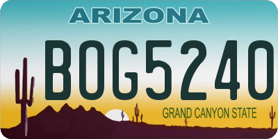 AZ license plate BOG5240