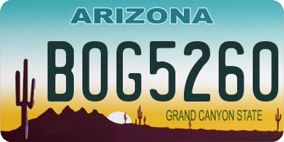 AZ license plate BOG5260