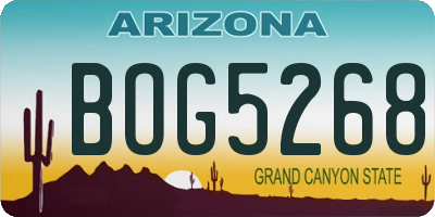 AZ license plate BOG5268
