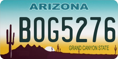 AZ license plate BOG5276