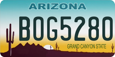 AZ license plate BOG5280