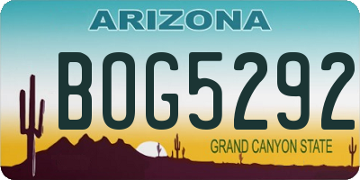 AZ license plate BOG5292