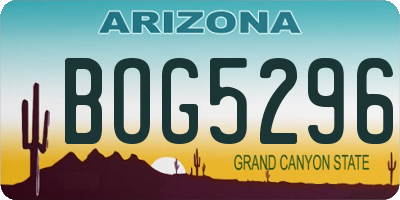 AZ license plate BOG5296