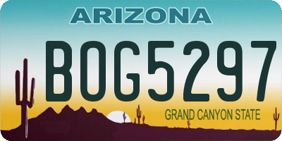 AZ license plate BOG5297