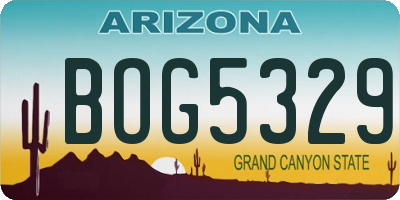 AZ license plate BOG5329