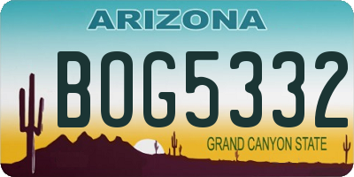 AZ license plate BOG5332