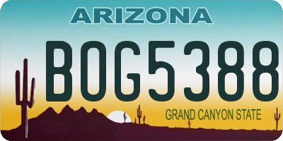 AZ license plate BOG5388