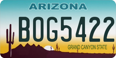 AZ license plate BOG5422
