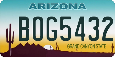 AZ license plate BOG5432