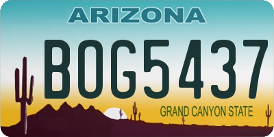 AZ license plate BOG5437