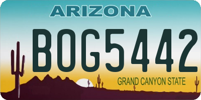 AZ license plate BOG5442