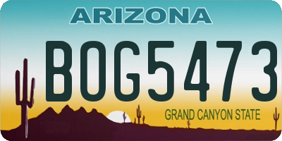 AZ license plate BOG5473
