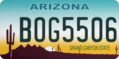 AZ license plate BOG5506