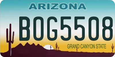 AZ license plate BOG5508