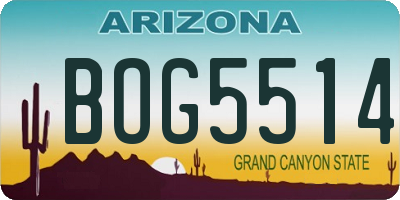 AZ license plate BOG5514