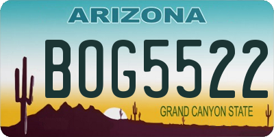 AZ license plate BOG5522