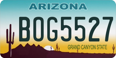 AZ license plate BOG5527