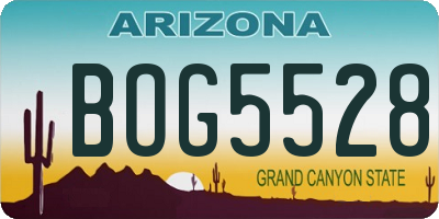 AZ license plate BOG5528