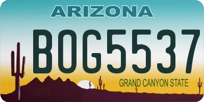 AZ license plate BOG5537