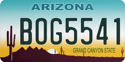 AZ license plate BOG5541