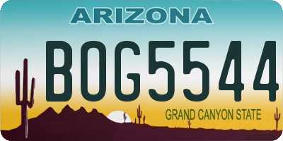 AZ license plate BOG5544