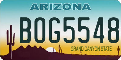 AZ license plate BOG5548