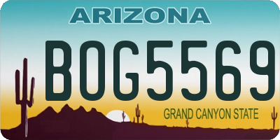 AZ license plate BOG5569