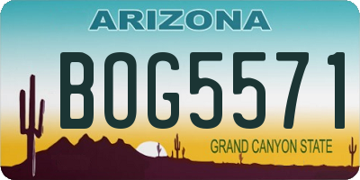 AZ license plate BOG5571