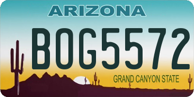 AZ license plate BOG5572