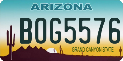 AZ license plate BOG5576