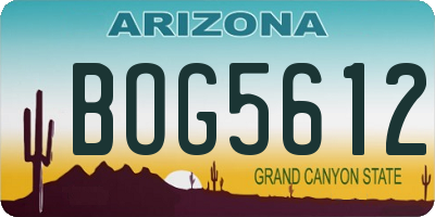 AZ license plate BOG5612