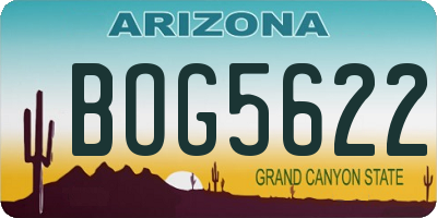 AZ license plate BOG5622