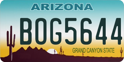 AZ license plate BOG5644