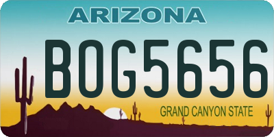 AZ license plate BOG5656
