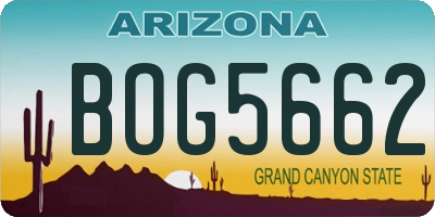 AZ license plate BOG5662