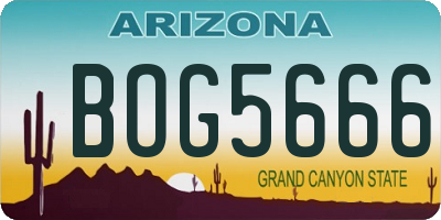 AZ license plate BOG5666