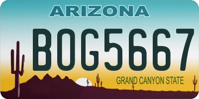 AZ license plate BOG5667